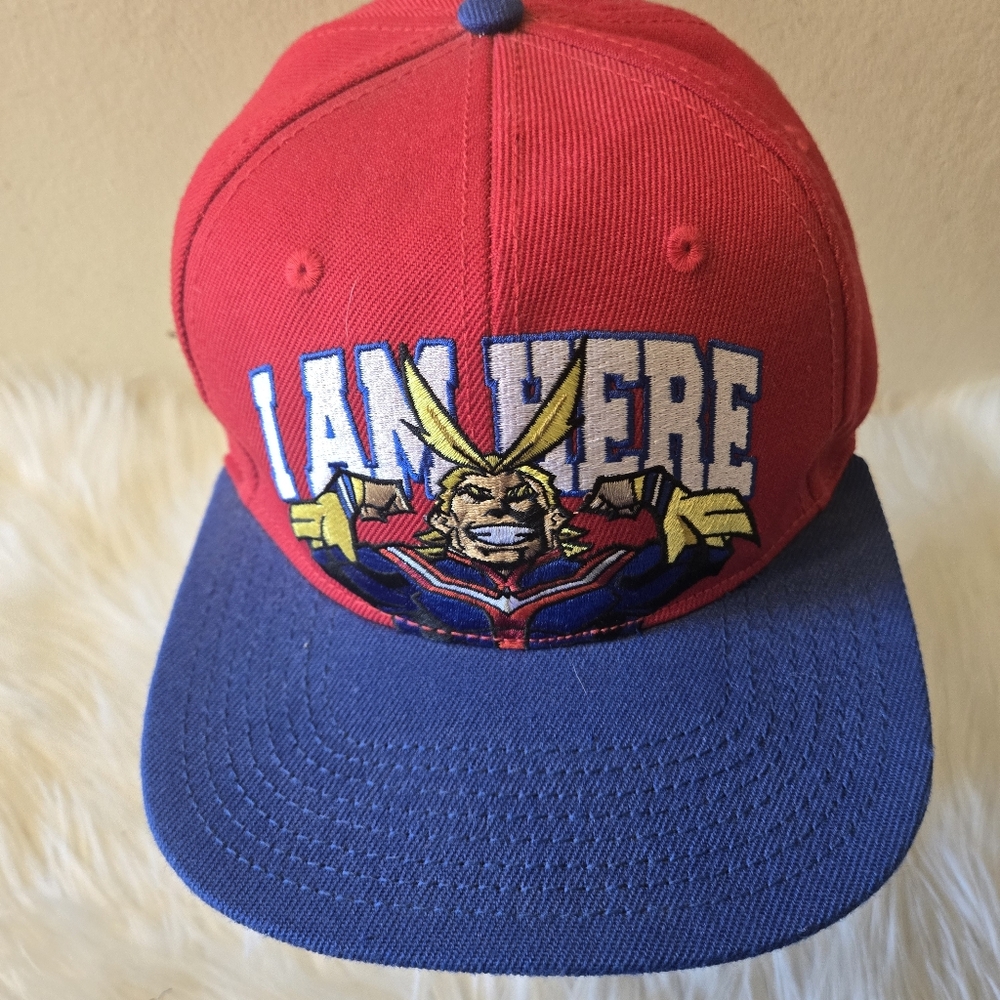 My Hero Academia" I Am Here"  Red and Blue Cap Hat with Graphic Design